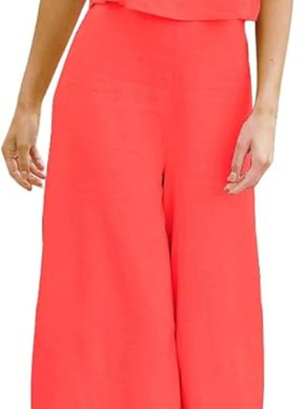 π₯ Coral 2 Piece Set | Crop Top + Wide Leg Pants Outfit | Size Small NWT - Picture 3 of 6